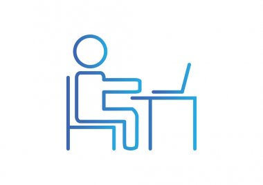 dizüstü web simgesi kullanan adam.