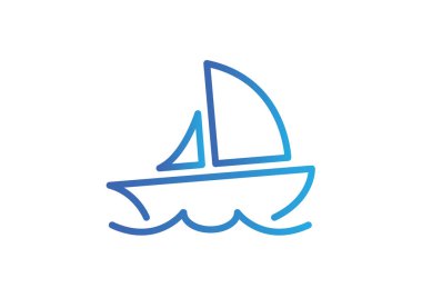 Basit çizgi yat simgesi