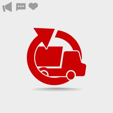 Sevkiyat teslimat kamyonu web simgesi