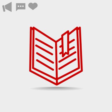 Kitap Düz Simgesi 