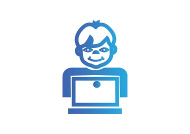 Öğrenci dizüstü bilgisayar simgesi 