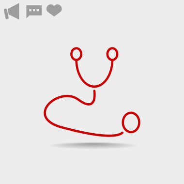 Stetoskop basit web simgesi 