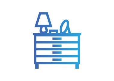 Çekmeceli lamba ve bir ayna ile