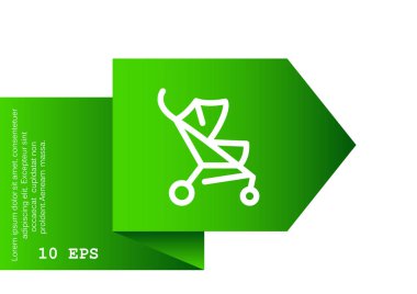 Basit bebek arabası anahat web simgesi