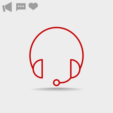 Kulaklýklý mikrofon seti web simgesi