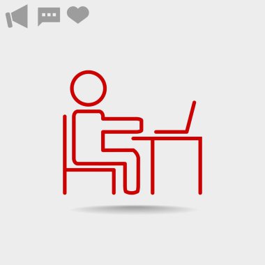 dizüstü web simgesi kullanan adam.