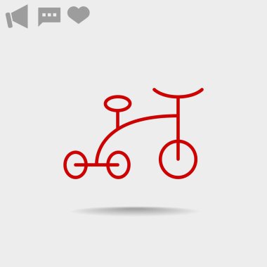 Bebek üç tekerlekli bisiklet basit simgesi