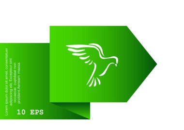 Güvercin ile kalp basit simgesi