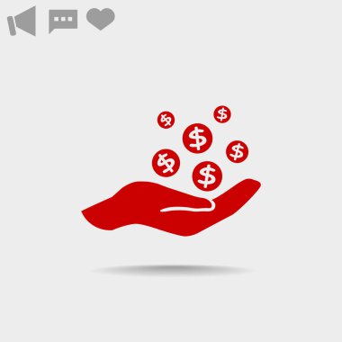 elinde, web simgesi paralar