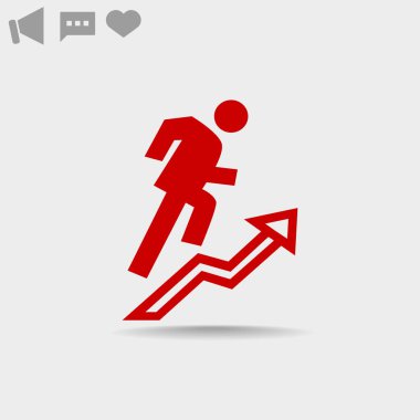  Web simgesi tırmanma işadamı.