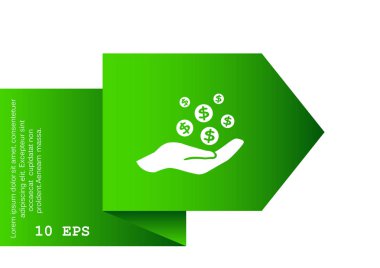 elinde, web simgesi paralar