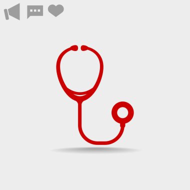 Stetoskop basit web simgesi 