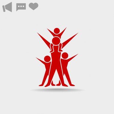 Mutlu aile kavramı web simgesi