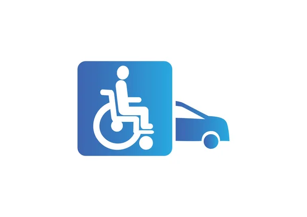 Handicap in auto-pictogram — Stockvector