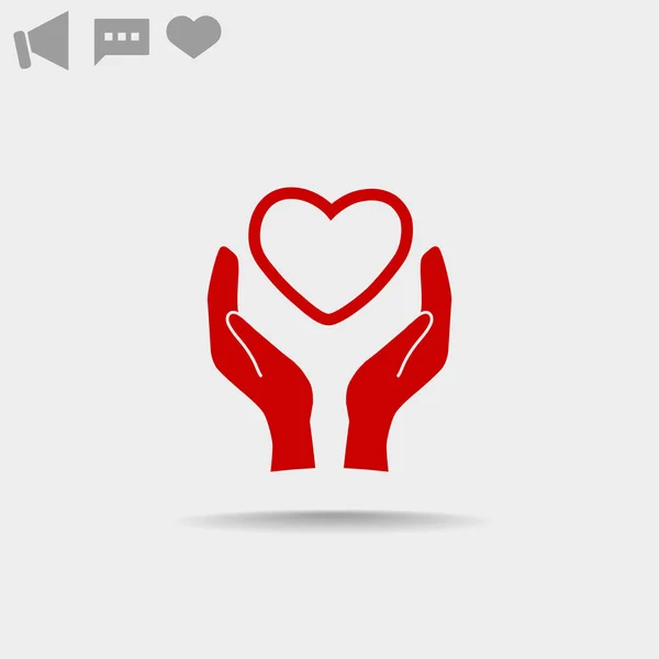 Heart in hands icon — Stock Vector