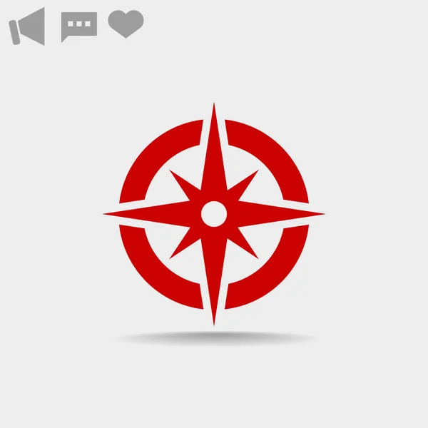 Compass pictograma web cu trandafir vânt — Vector de stoc
