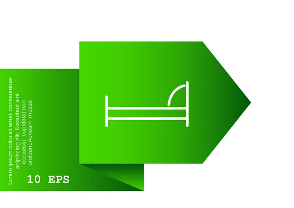 Ícone de cama simples — Vetor de Stock