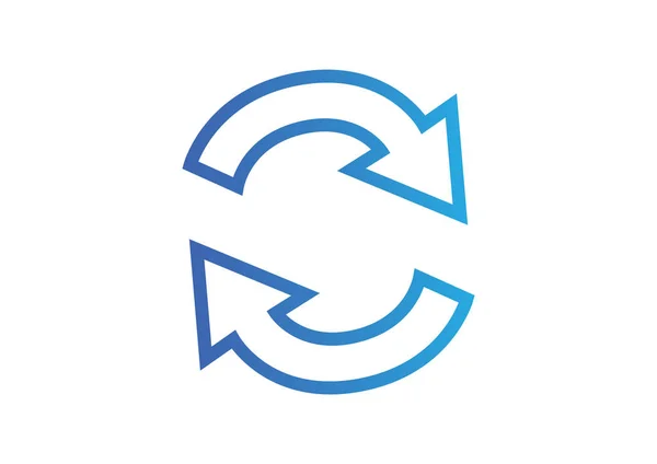 Flechas de rotación en un icono web círculo . — Vector de stock