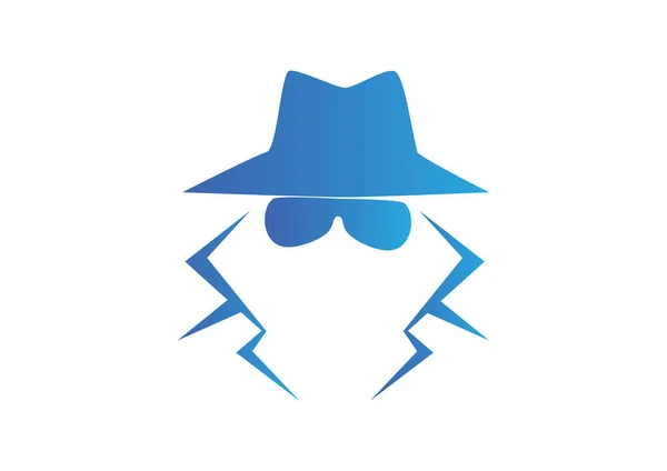 Anonieme spion agent silhouet — Stockvector