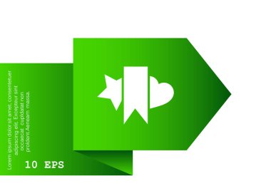 Yıldız ve kalp web simgesi ile yer imi