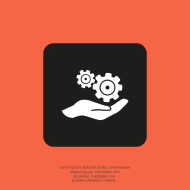 Yuvarlak vites basit simgesi 