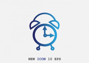 Saat düz simgesi, vektör illüstrasyonu 