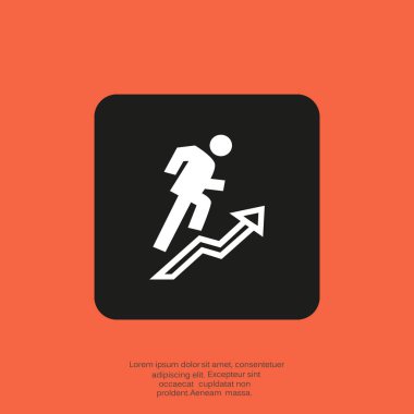  Web simgesi tırmanma işadamı.