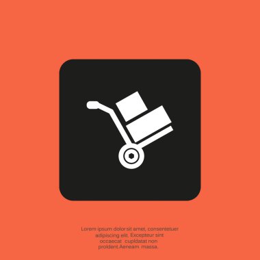 El arabası ile kutuları simge