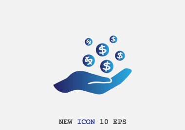 elinde, web simgesi paralar