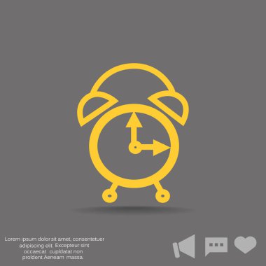 Saat düz simgesi, vektör illüstrasyonu 