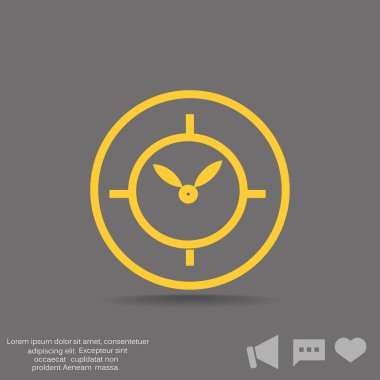 Saat düz simgesi, vektör illüstrasyonu 