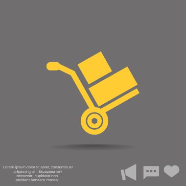 El arabası ile kutuları simge