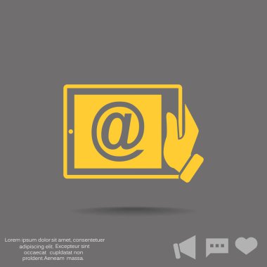 E-posta işareti ile dijital tablet