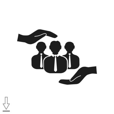 insanlar ve eller web simgesi grubudur. Vektör tasarımı