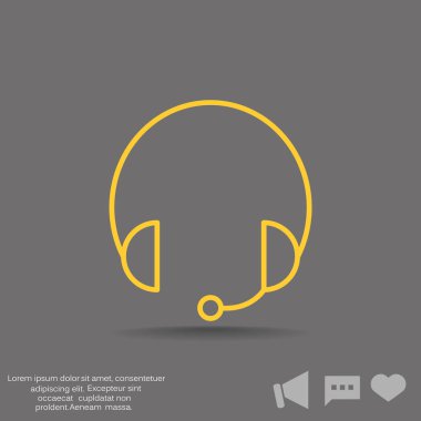 Kulaklýklý mikrofon seti web simgesi