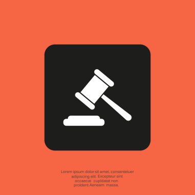 Açık artırma çekiç basit web simgesi