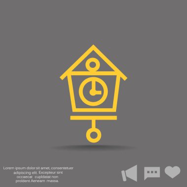 Saat düz simgesi, vektör illüstrasyonu 