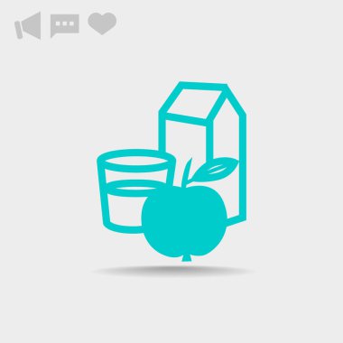 Bir bardak süt ile elma 