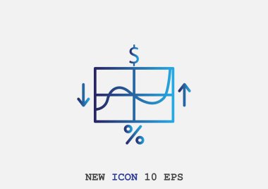 Grafik simgesi üzerinde Eğri ok