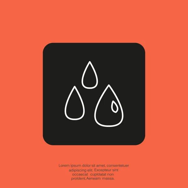 Liquid droplets simple web icon — Stock Vector