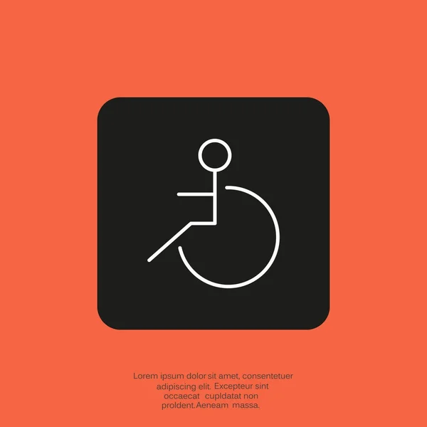 Behinderte im Rollstuhl einfaches Symbol — Stockvektor