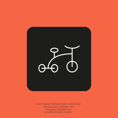 Bebek üç tekerlekli bisiklet basit simgesi