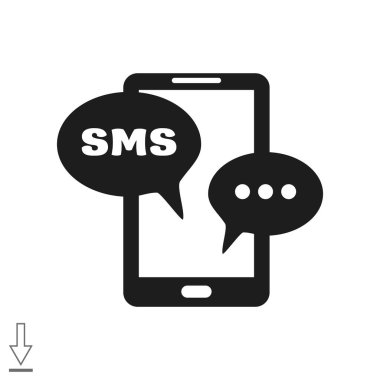 Sms kabarcıklar simgesi ile Smartphone