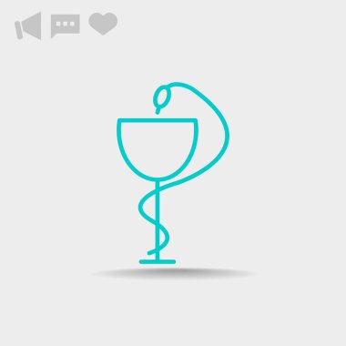 Eczane sembolü tıbbi yılan ve bardak.