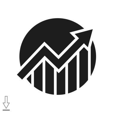 Grafik simgesi üzerinde Eğri ok