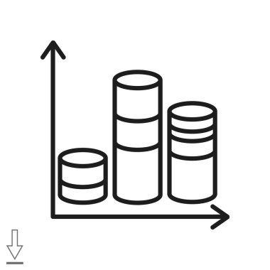 Grafik simgesi üzerinde Eğri ok
