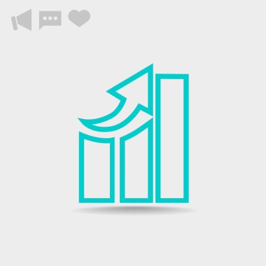 Grafik simgesi üzerinde Eğri ok