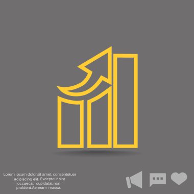 Grafik simgesi üzerinde Eğri ok