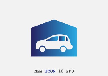 Garajda araba basit simgesiyle