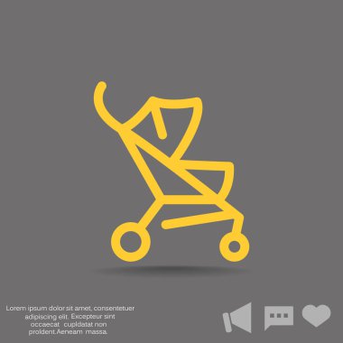 Basit bebek arabası anahat web simgesi